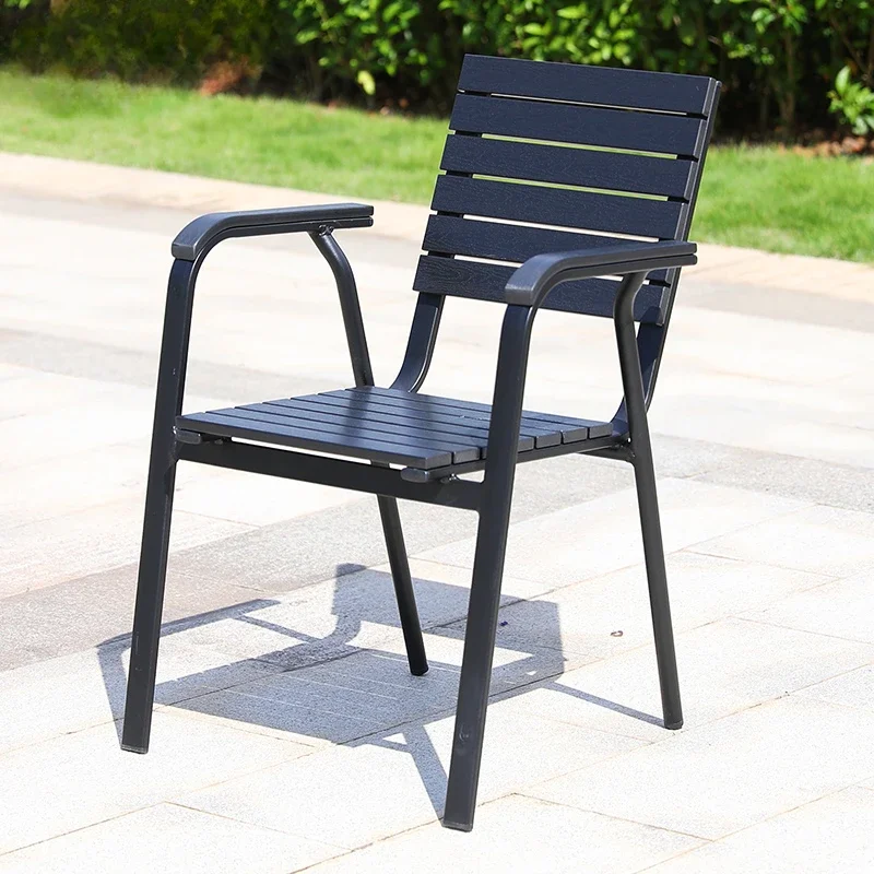 

Outdoor single chair plastic wood table and chair Large stall Dining chair Waterproof sunscreen stool