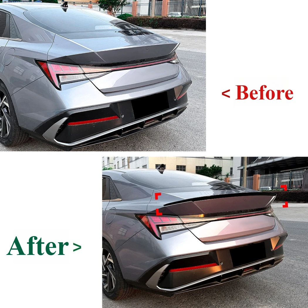 For Hyundai Elantra MK7 2021+ For N Line Style Car Trunk Lid Rear Tail Wing Spoiler Tail Fin Fixed Decoration Tuning Accessories