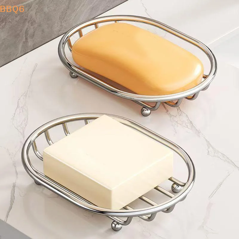 *Stainless Steel Soap Dish Holder Non Slip Rustproof Drainage Soap Rack For Bathroom Kitchen Sink Soap Filter Rack Accessories
