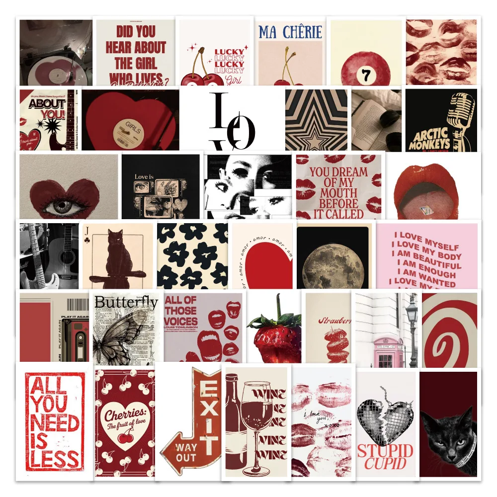 60 قطعة ملصق ريترو الكرتون ملصق الديكور الإبداعي قضية الهاتف المحمول دفتر كوب ماء لتقوم بها بنفسك لعبة هدية ملصق #1