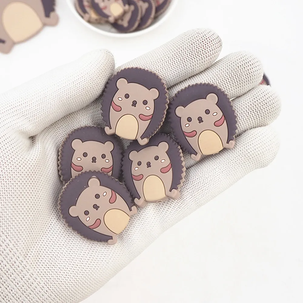 Chenkai 10PCS Fox Deer Cat Hedgehog Silicone Focal Beads For Beadable Pen Silicone Charms for Pen Making Silicone Character Bead