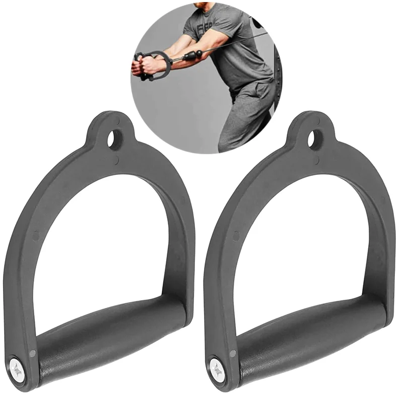 

Excercise D-Handles Gym LAT Pull Down Tricep Grip Heavy Duty Cable Machine Attachments Pulley System & Resistance Bands Handles