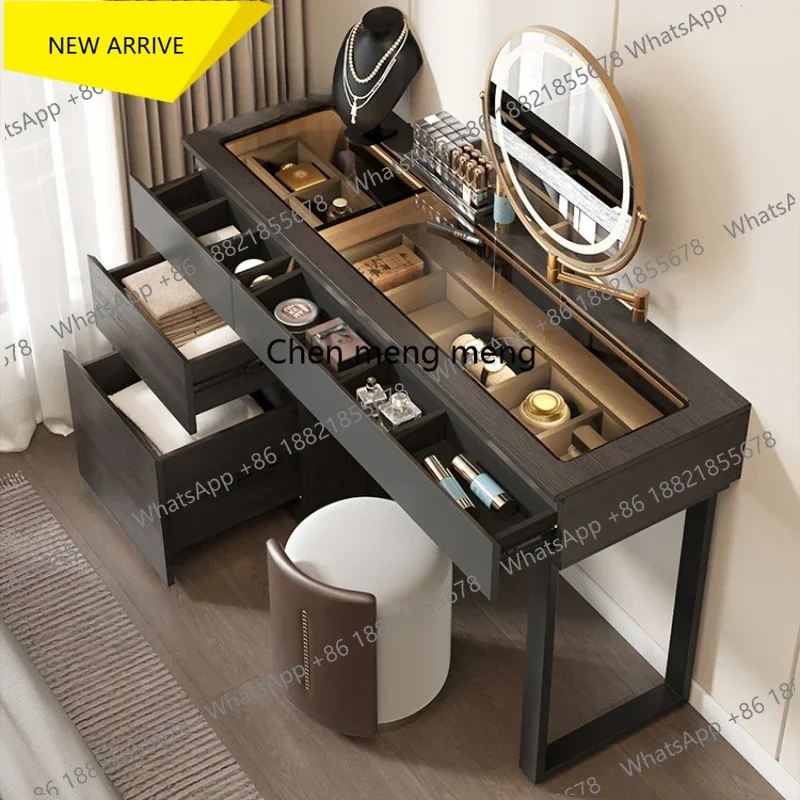 

Туалетный столик D178 с выдвижными ящиками, эстетичный, классический, роскошный, современный, черный, для макияжа и укладки волос, для дома, для спальни, мебель для спальни
