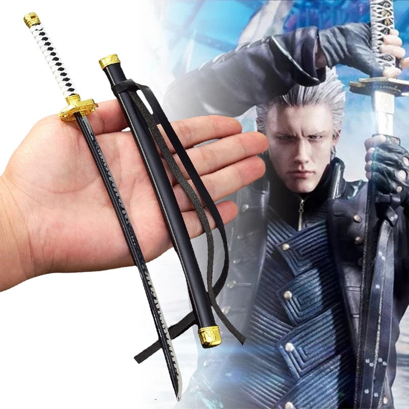 Mini Steel Vergil Yamato Katana Devil May Cry 5 Real Size Iron Sabre Yamato Ninja Knife Sword Japanese Katana Kid Toy Anime Gift