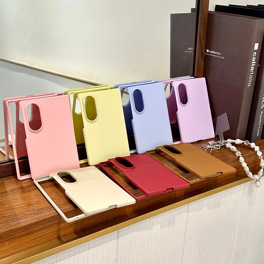 Luxury Matte Candy Solid Color Case For Samsung Galaxy Z Fold 8 Wide Fold8 Wide 5G Frosted Hard Protection Phone Cover