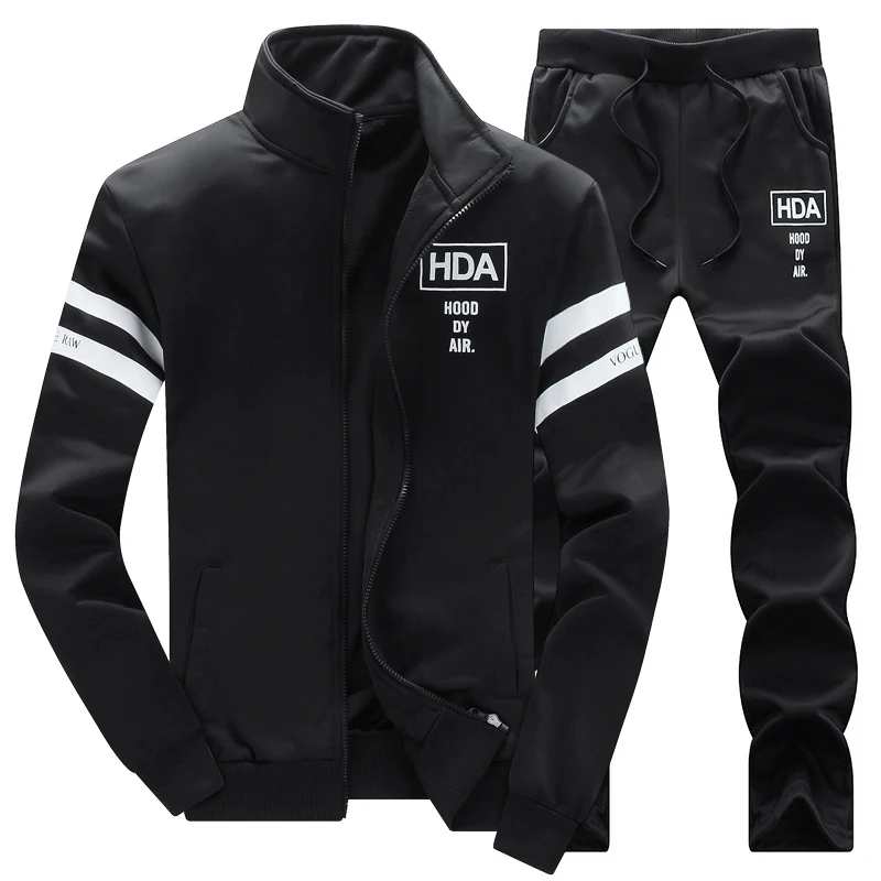 Autumn Brand Slim Tracksuit Men Two-piece Suit Sets Overalls Korean Leisure Suit Man Business Zipper Sweatshirt + Long Pants Set