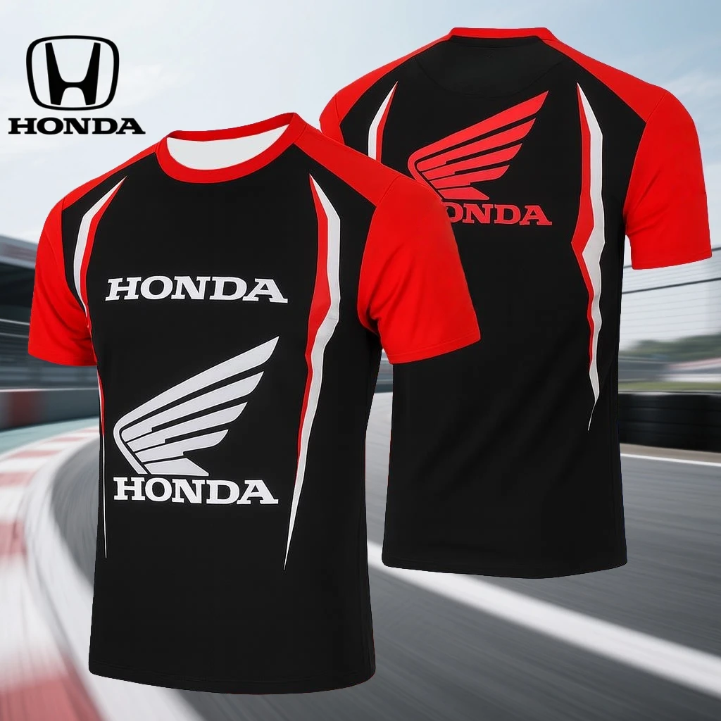 

Классическая футболка для езды на мотоцикле Honda, модная повседневная уличная одежда, удобный и дышащий трикотаж с коротким рукавом для повседневного использования