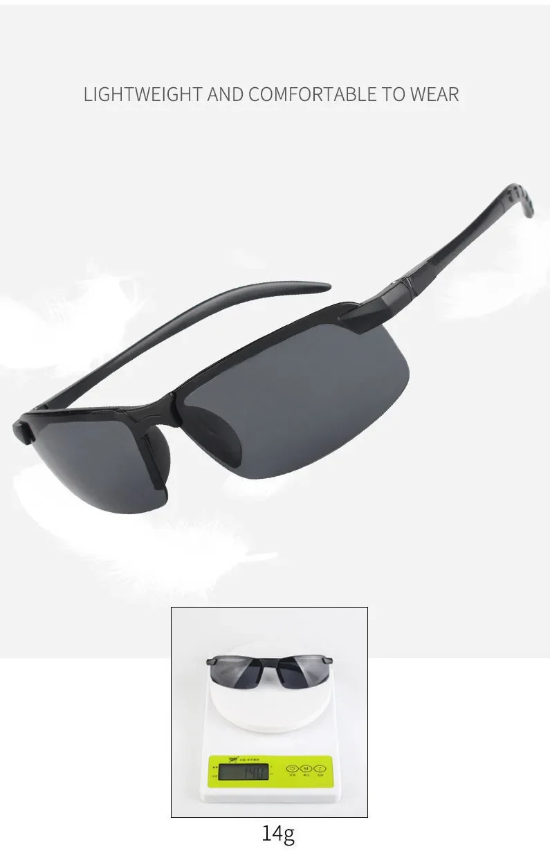 Nachtsichtbrille Herren Anti-Glare Fahren Halbrahmen Sonnenbrille für Fahrer Outdoor Sportbrille Damen Tag- und Nachtbrille – Detail 3