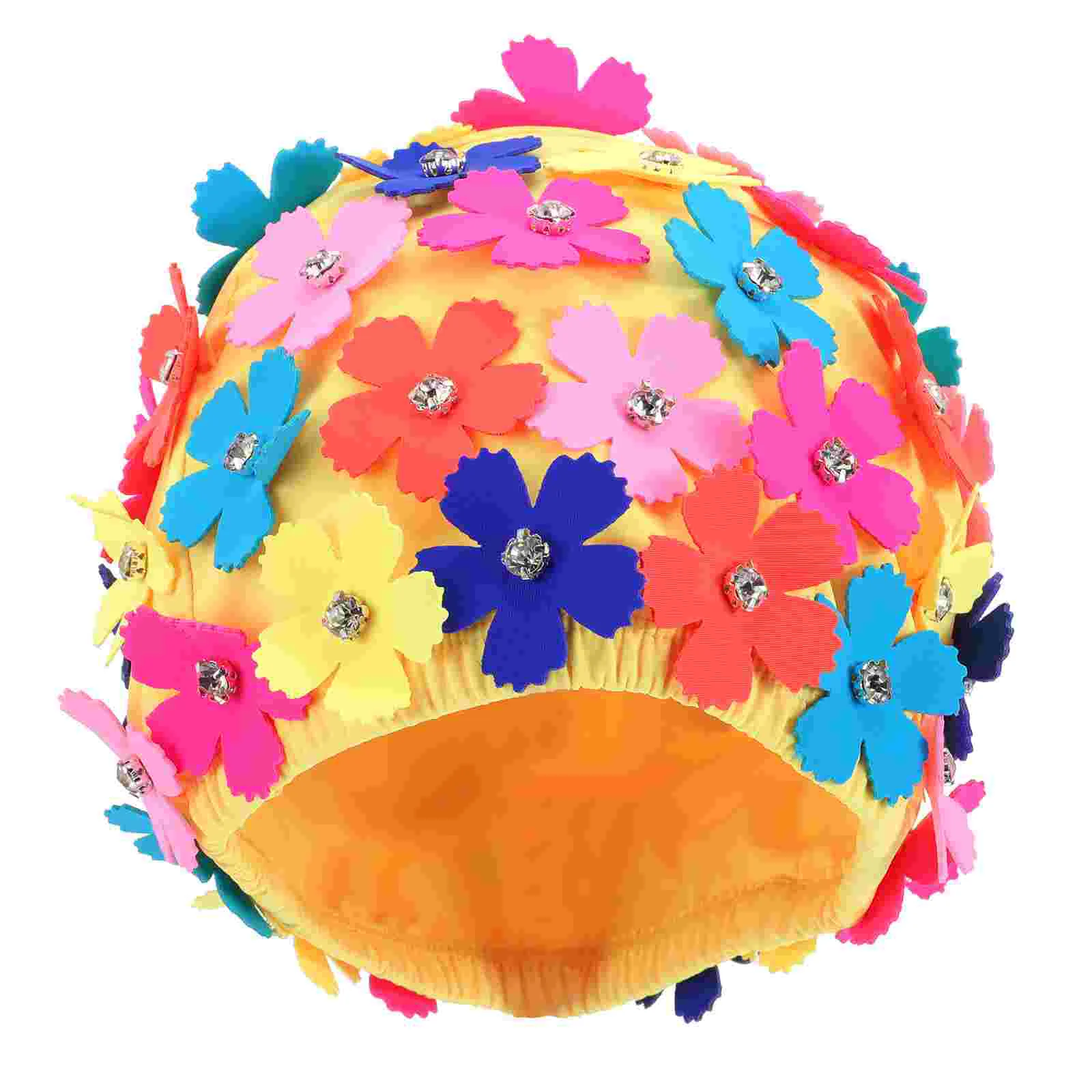 

Swimming Simulation Flower Petal Shower Cap for Kids Women Bathing Hat Fashionable Nylon Caps Women's