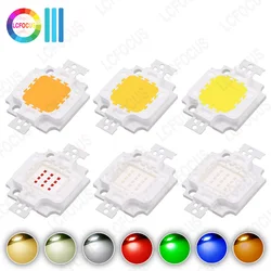 High Bright DC 12V - 14V 10W LED Chip Warm Cold White Red Green Blue Yellow COB No Need Driver For Floodlight Outdoor Lighting