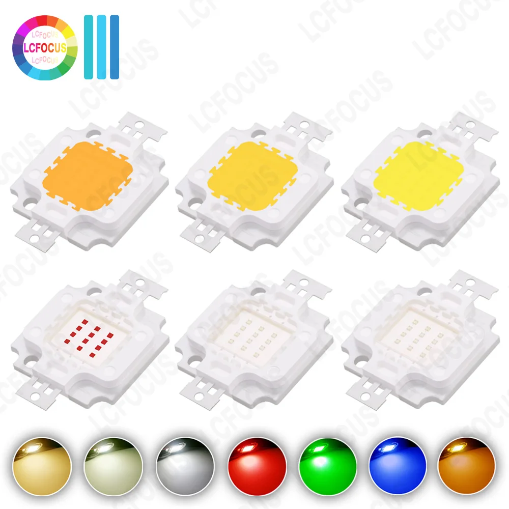 Imagem -01 - Alto Brilho dc 12v 14v 10w Chip Led Branco Quente Branco Vermelho Verde Azul Amarelo Cob sem Driver Adequado para Holofotes Iluminação Interna Iluminação Externa alto brilho dc 12v 14v 10w chip led branco quente branco vermelho verde azul amarelo cob sem driver adequado para holofotes iluminacao interna iluminacao externa 01