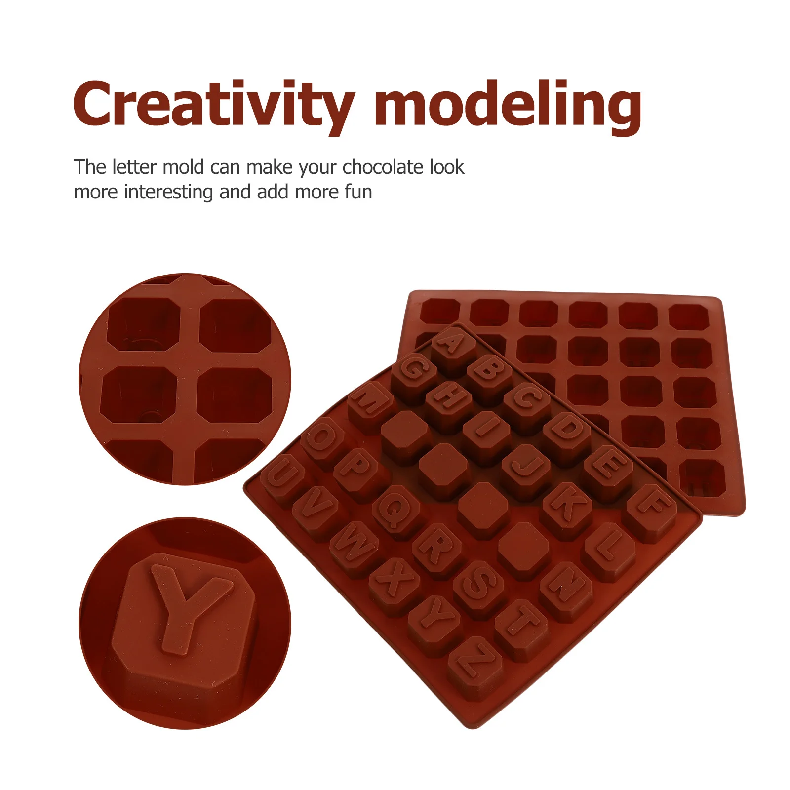 

2Pcs Alphabet Silicone Ice Cube Mold Food Grade Reusable Smooth Surface Ice Tray DIY Kitchen Candy Chocolate Mold