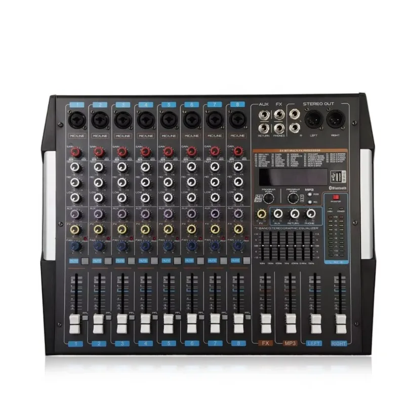 AM-8X RTS 8  ch annel Professional Audio Mixer MP3 Recording Passive Mixer Music Console