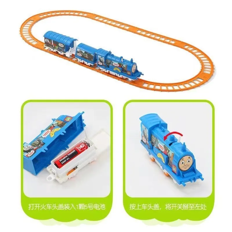 Thomas Small Train Electric Rail Car with Battery Simulation Assembly Puzzle DIY Rail Toy Night Market