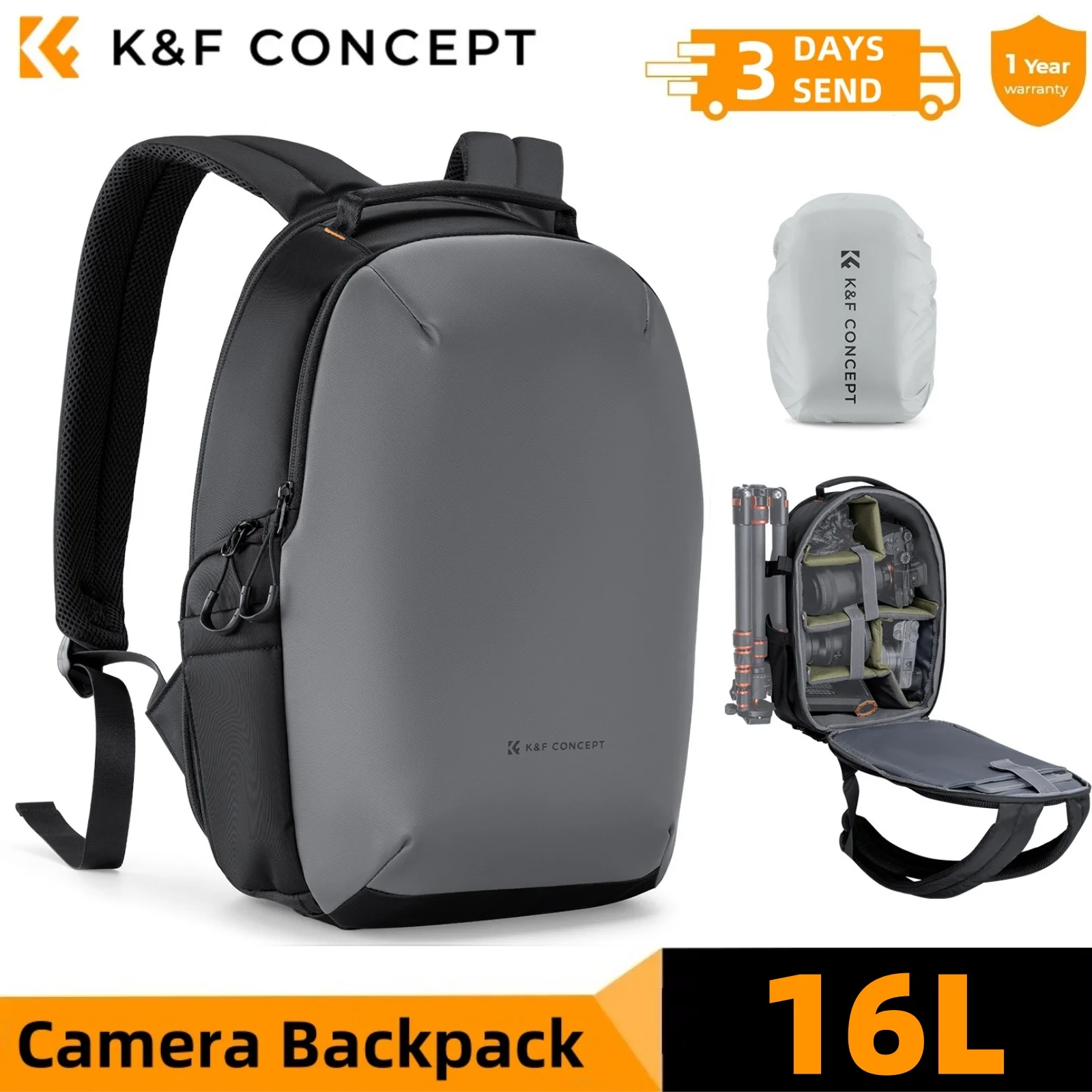 K&F CONCEPT 16L Lichtgewicht Reiskamerarugzak Waterdichte Fotografie Kameratas Voor Canon Sony Fuji Nikon DSL DSLR DJI Tas