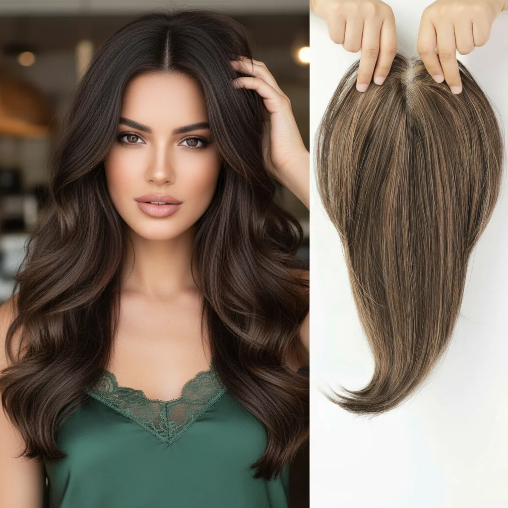 100-human-hair-topper-clip-in-wig-for-quick-style-hairpiece-with-pre-set-clips-wholesale-bulk-fast-shipping