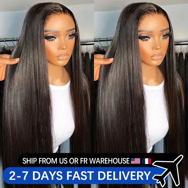 30 Inch Brazilian Straight HD Lace Frontal 13x4/6 Transparent Lace Front Human Hair Wigs For Women 180 Density 4x4 Closure Wig