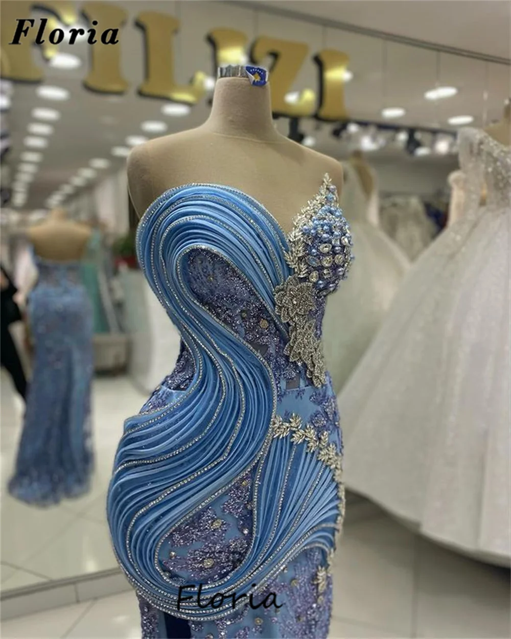 Vestidos De noche sin tirantes con cuentas clásicas, vestidos De fiesta De boda, vestidos De graduación con volantes, Coutures árabes De Dubái, cristales