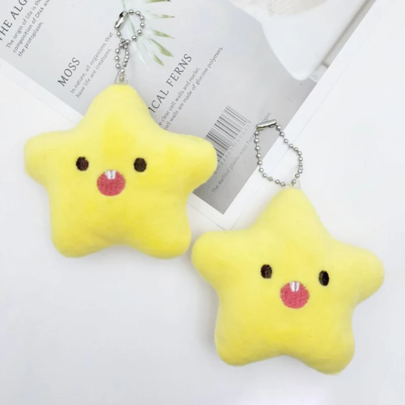 Colgante de estrella de felpa para teléfono móvil, llavero chirriante, colgante de bolsa, muñeco de peluche de dibujos animados, decoraciones de dijes