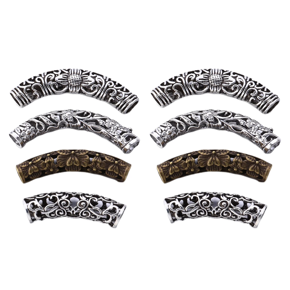 

8pcs Hair Tubes Decorative Dreadlocks Braiding Beads Accessories Cuffs Stylish Anti Rust Durable Easy Manipulate Festival Party