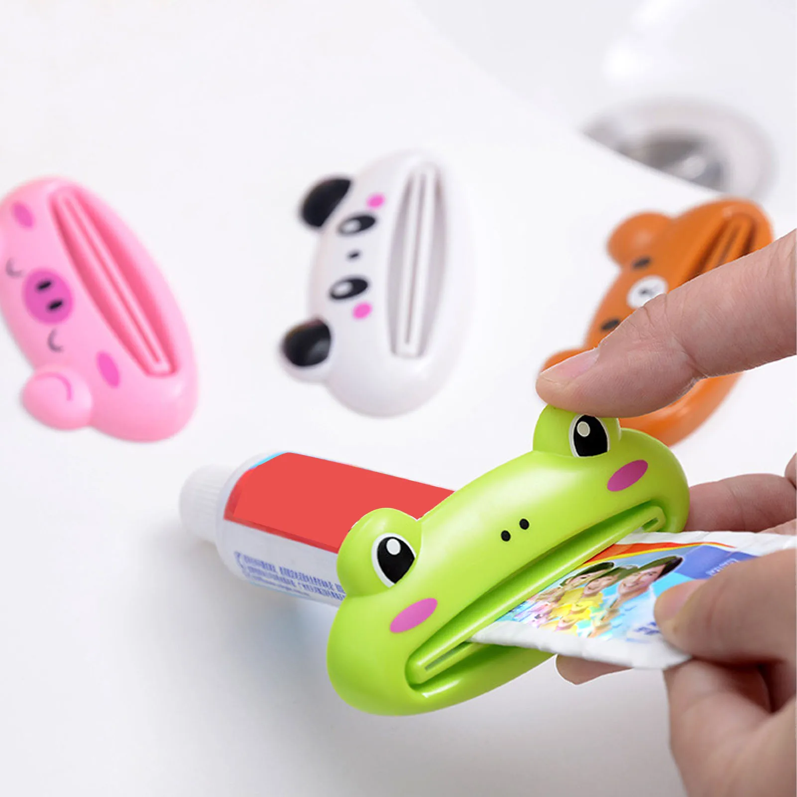 

Пластиковый дозатор зубной пасты в форме мультяшного животного, соковыжималка для тюбика, вращающийся держатель, пластиковая соковыжималка для тюбика, соковыжималка для тюбика зубной пасты