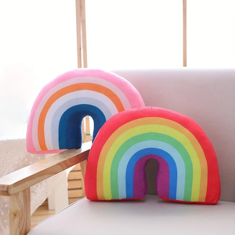 1pcs Large Rainbow Arch Pillow Plush Sofa Bed Car Throw Cushion for Home Office Decor PP Cotton Filling