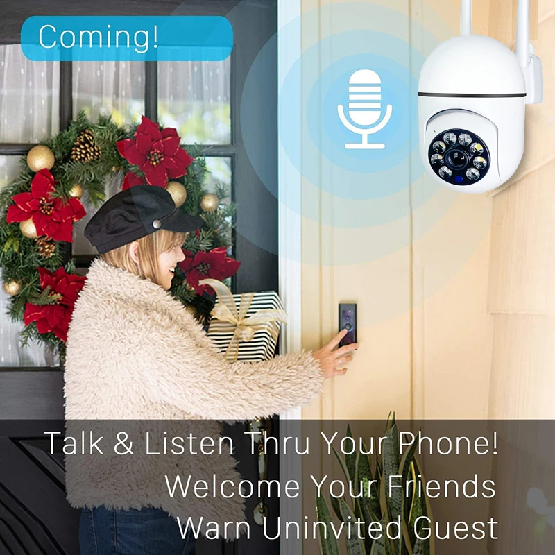 1080P Night Vision IP Camera WiFi Outdoor Motion Tracking 2-Way Audio Home Security Surveillance Camera support TF Card