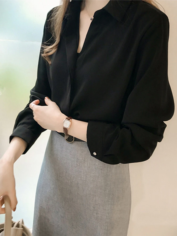 

OL Style Black Shirt Women's Autumn Winter New Early Spring plus Size Fat MM Top T-Shirt Layering Underwear Base Shirt