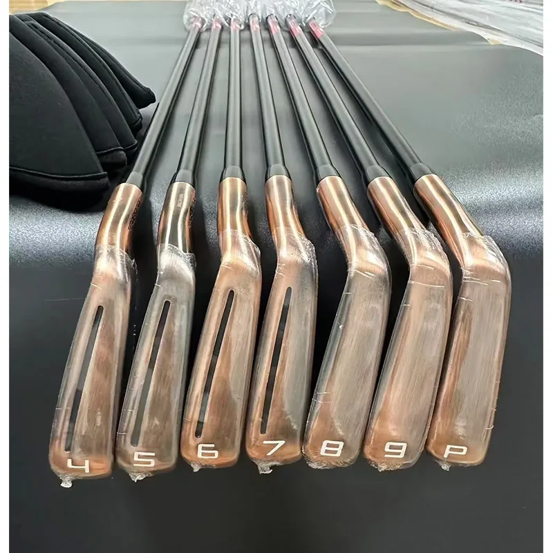 STLF New Golf Irons Copper Color Set 456789P with Shaft and Grip Golf Club Iron Set 7pcs Head Cover - Image 2
