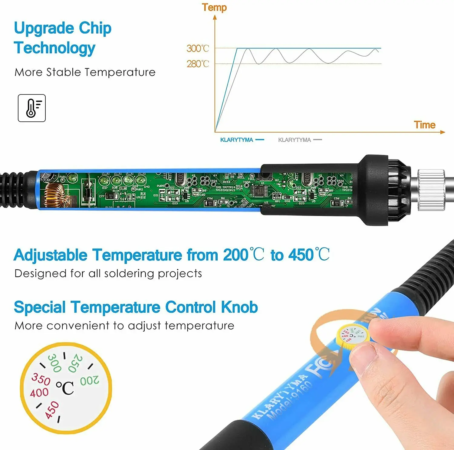 Kit saldatore elettrico digitale da 60W Set temperatura regolabile 220V 110V strumento di saldatura riscaldatore ceramico strumento di riparazione per saldatura