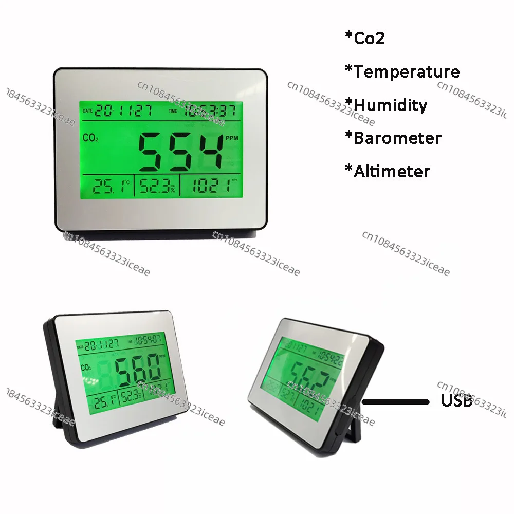 Wall-mounted household carbon dioxide detector Air CO2 concentration detector Cross-border special supply