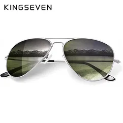 KINGSEVEN New Fashion Men‘s Sunglasses Polarized UV400 Mirror Gradient Lens Pilot Frame Glasses Women Retro Luxury Eyewear