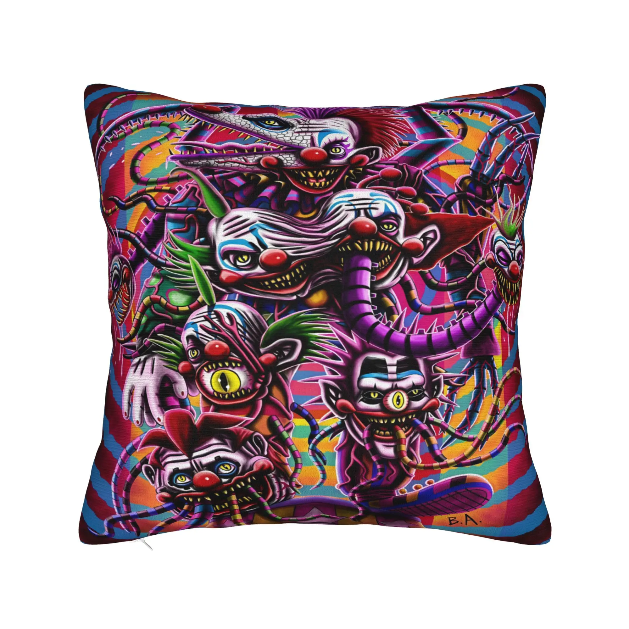 Pillow Cover Killer Klowns From Outer Space Wax  Funny Pillow Case For Couch Sofa Bedroom Pillowcases
