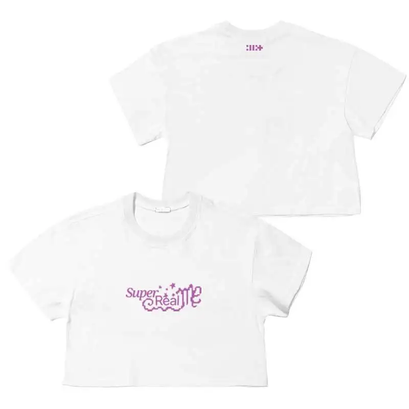 KPOP ILLIT SUPER REAL ME Album Oversized T Shirt Women Men YUNAH MINJU MOKA WONHEE IROHA 100% Cotton Short Sleeve Graphic Tees