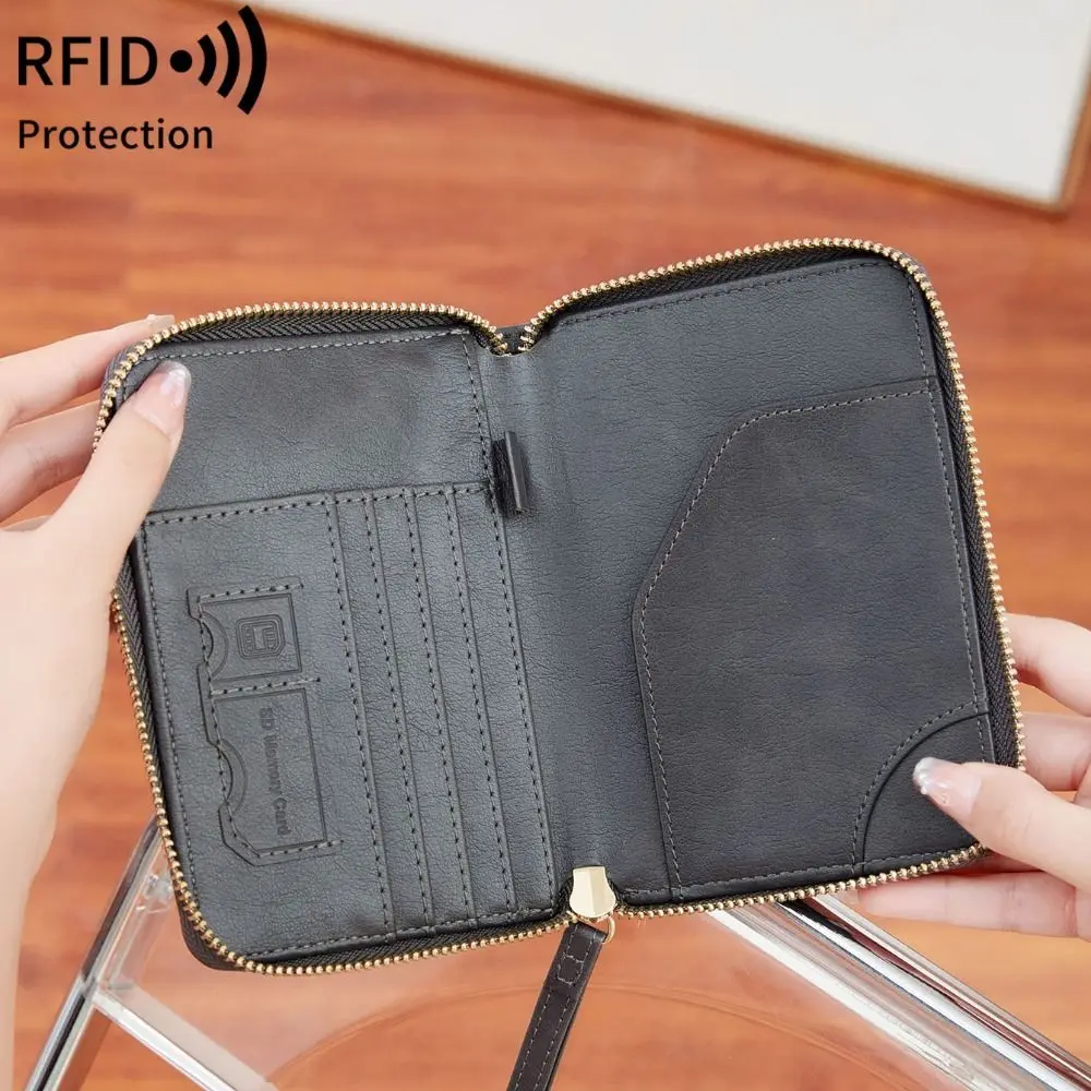 Waterproof Passport Cover with SIM Card Slots Multifunction Airplane Check-in Leather Passport Bag Ticket Folder Card Case