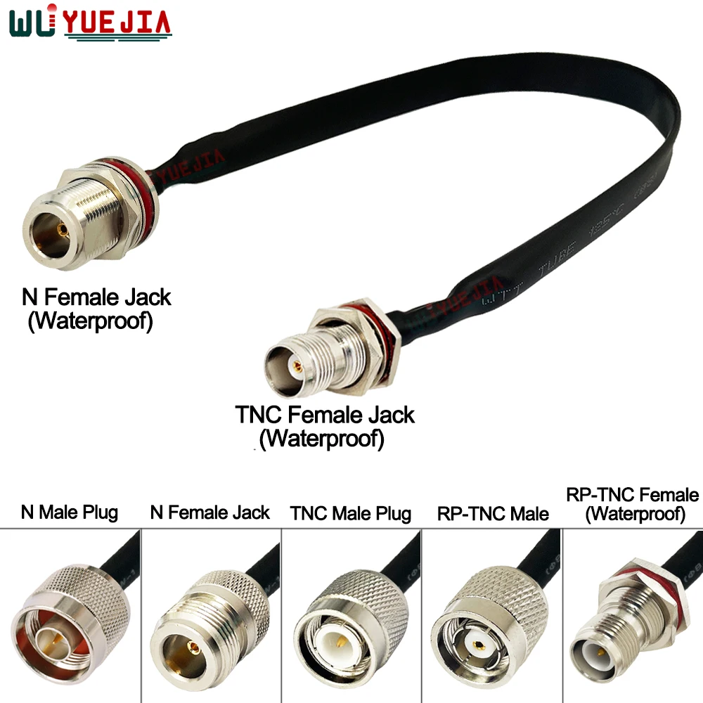 

Waterproof L16 N Male to L12 TNC Female Jack Connector Window Door Pass Through Flat 50 ohm RF Coax Cable Pigtail Extension Cord