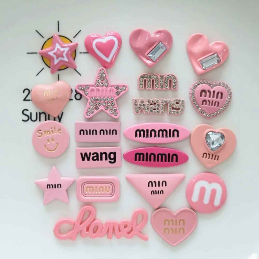 10pcs Cute Cartoon Kawaii Heart Star  Series Flat Back Resin DIY Scrapbooking Cabochons Decoration Accessories