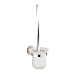 Durable Stainless Steel Toilet Brush Set Wall Mounted Toilet Cleaning Brush Holders With Glass Cup Holder Bathroom Toilet Brush