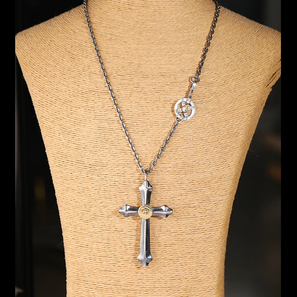 Eagle Man Necklace Goro Takahashi Jewelry Cross Pendant Indian Style 925 Thai Silver Pendants Men\'s Vintage Fine Accessories
