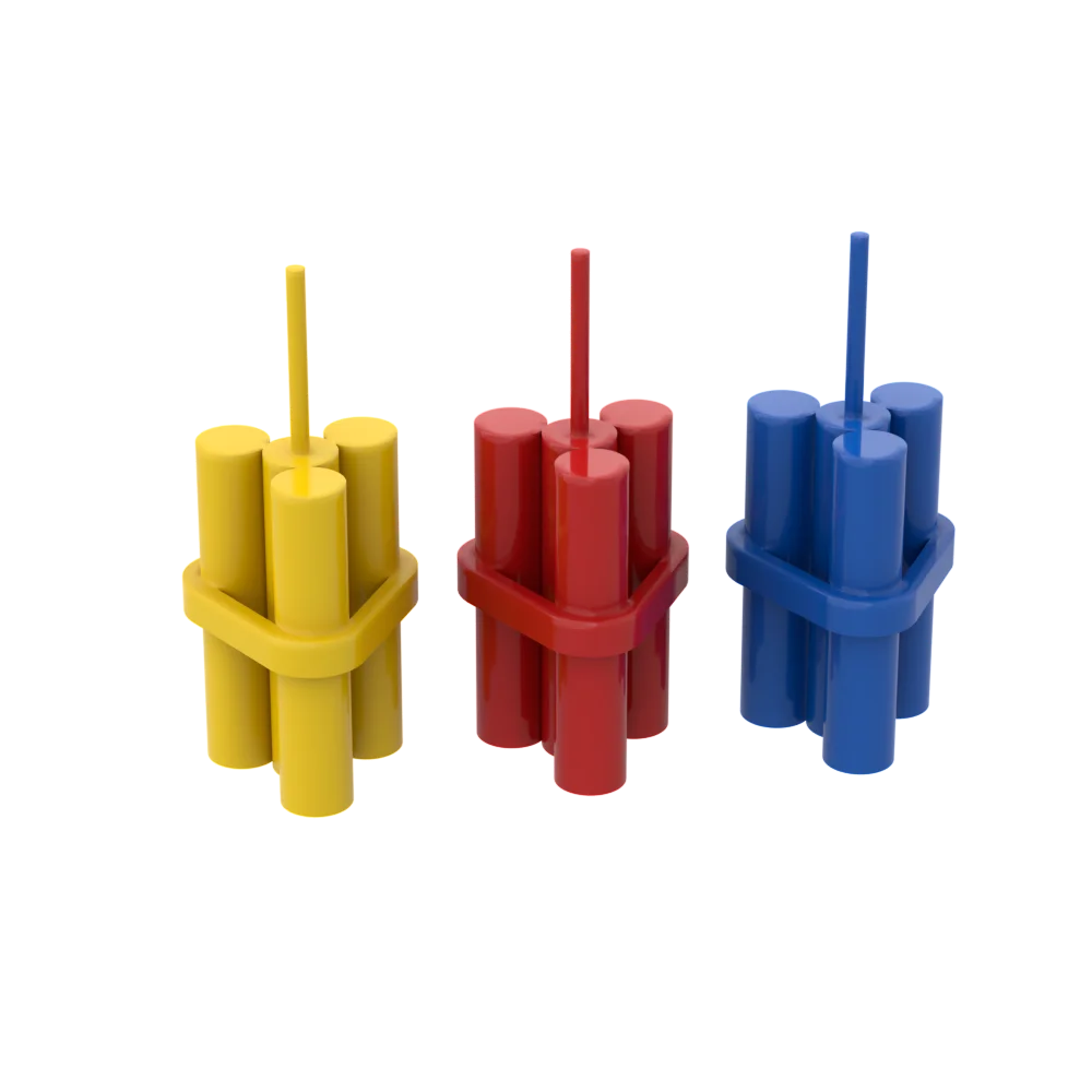 10pcs MOC Brick Parts 64728 Utensil Equipment Dynamite Sticks Bundle Compatible Building Block Particle DIY Kid Brain Toy Gift