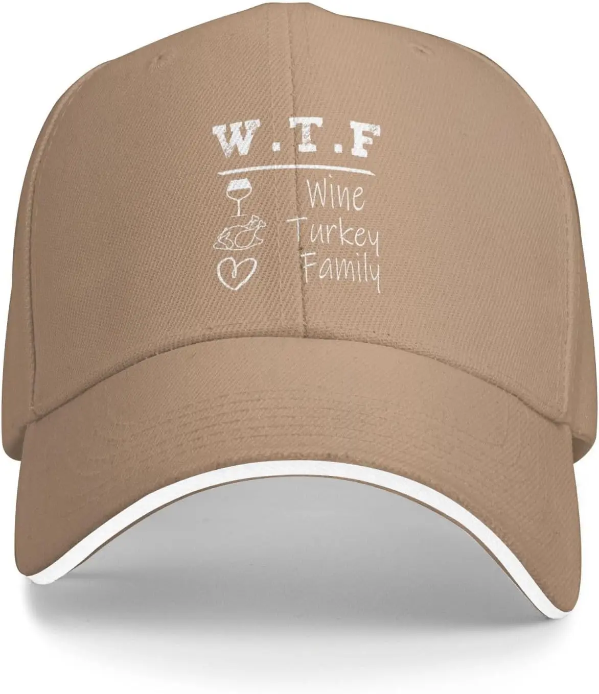 Thanksgiving WTF Wine Turkey Family Hat Adjustable Funny Fashion Casquette for Men Women