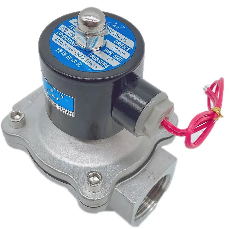 2S250-25 2/2 Way Normally Closed Stainless Steel Solenoid Valves Diaphragm Electric Water Valves 12V 24V 220V
