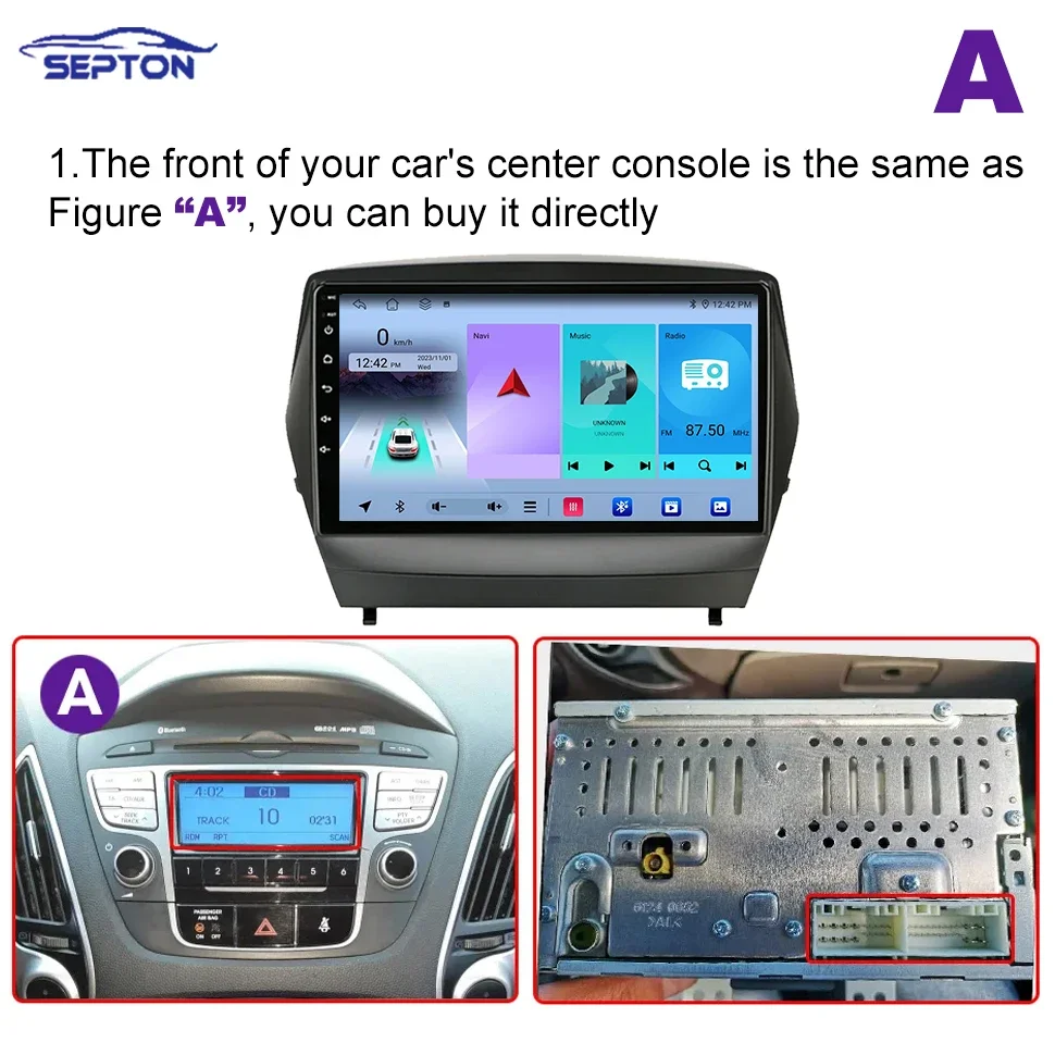 SEPTON Car Radio Carpaly for Hyundai Ix35 1 2 Tucson 2 LM 2009-2015 Multimedia Player WIFI BT IPS Car Audio System in House