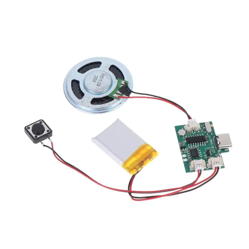 USB Download MP3 Voice Recording Sound Module Speaker Kit One-click Recording Module For DIY Craft Toy Music Box Art Accessory