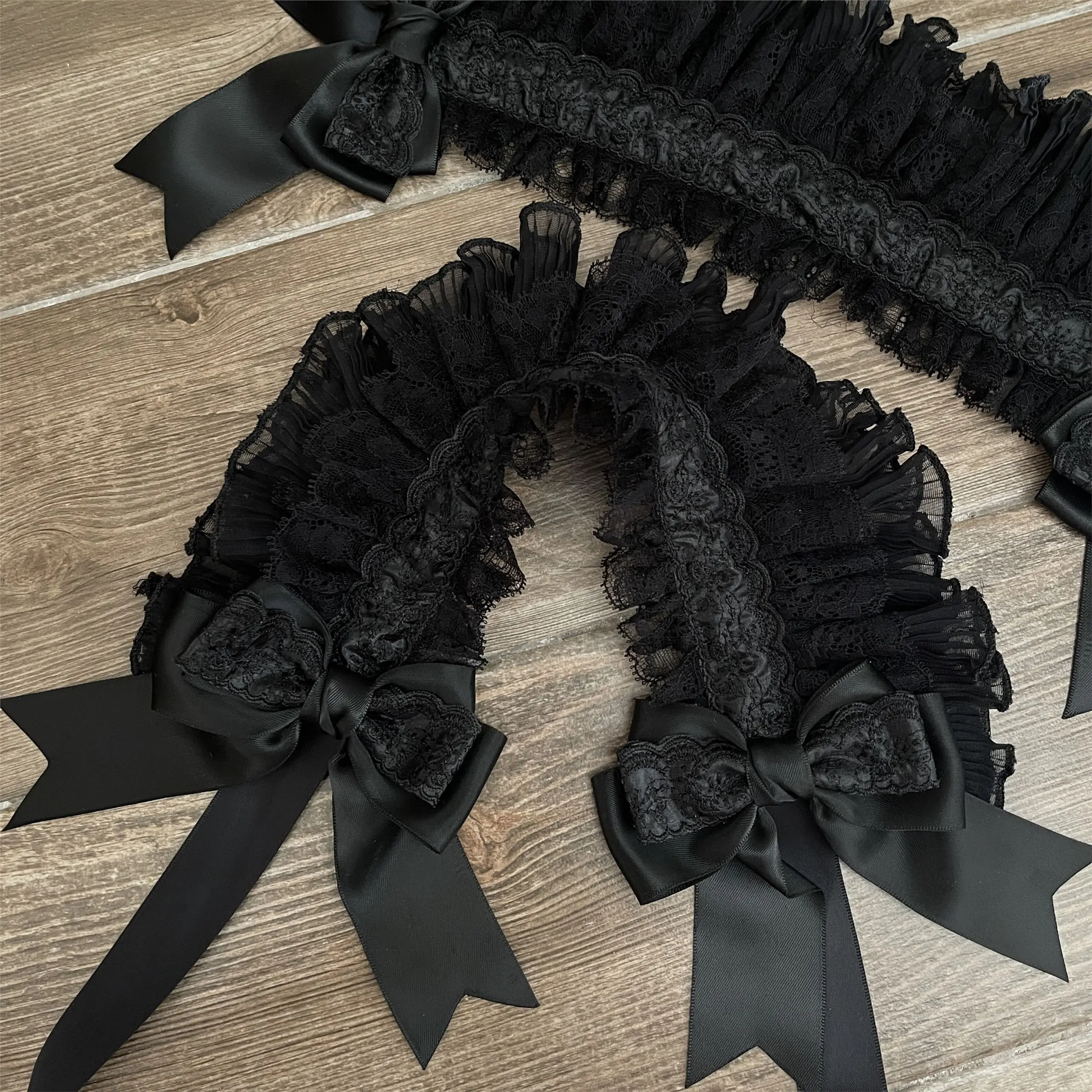 Harajuku Gothic Lolita Hat Gorgeous Multi-layer Lace Hair Bands Hairpin Anime Cosplay Headdress Handmade Pure Cotton Headband 5