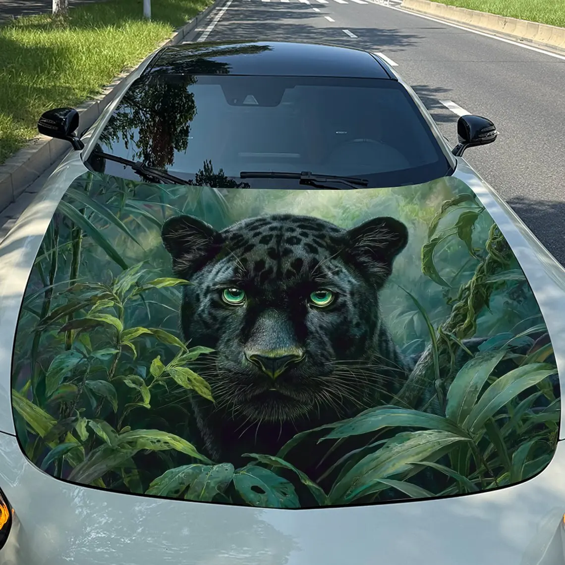 

Cheetah In The Jungle Car Hood Decal Sticker - Durable Vinyl Wrap For Cars, Trucks, SUVs - Weather-Resistant Protective Film, Ea