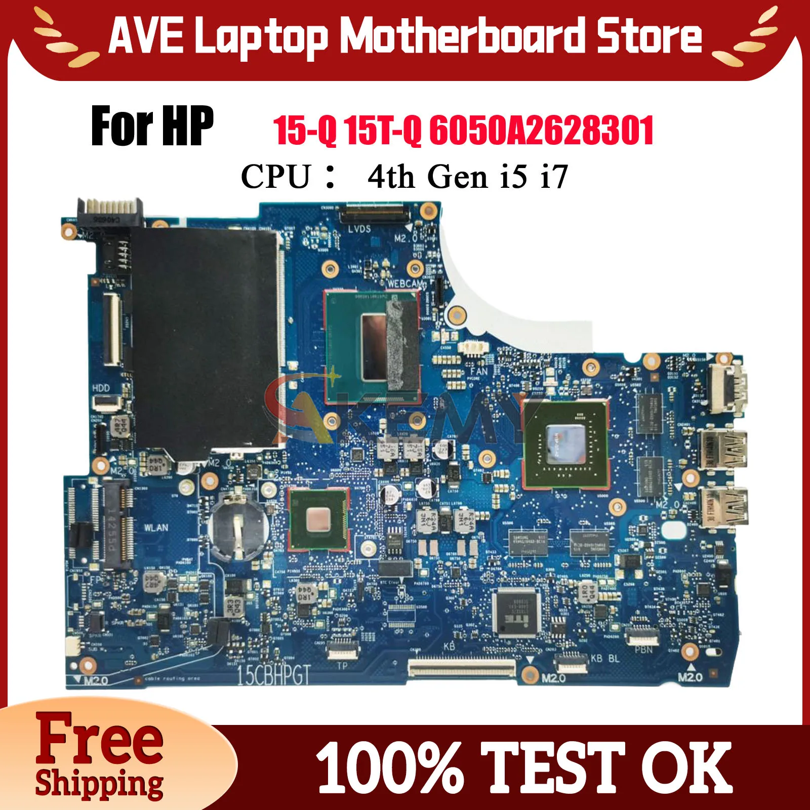 

6050A2628301 для ноутбука HP Envy 15 15-Q 15T-Q, материнская плата 765736-501 765736-001 i7-4712HQ GTX850M, 4 ГБ графического процессора DDR3L