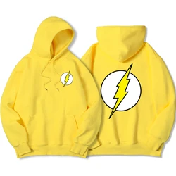 Hot Sale Movie Yellow Flash Printing Hoodie Men Fashion Hip Hop Loose Hoody O-Neck Casual New Sweatshirt Pocket Fleece Hoody