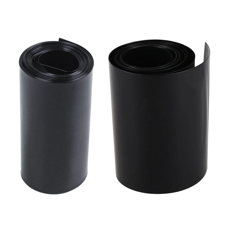 1 Roll 70Mm/44Mm PVC Heat Shrink Tubing Wrap Black &1 Pcs PVC Heat Shrink Tubing Wrap RC Battery Pack Lipo Nimh Nicd