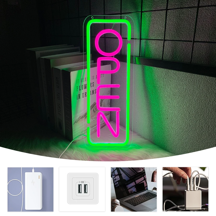 Sinal de néon led aberto, com - Embroidery Studio avaliação e preço